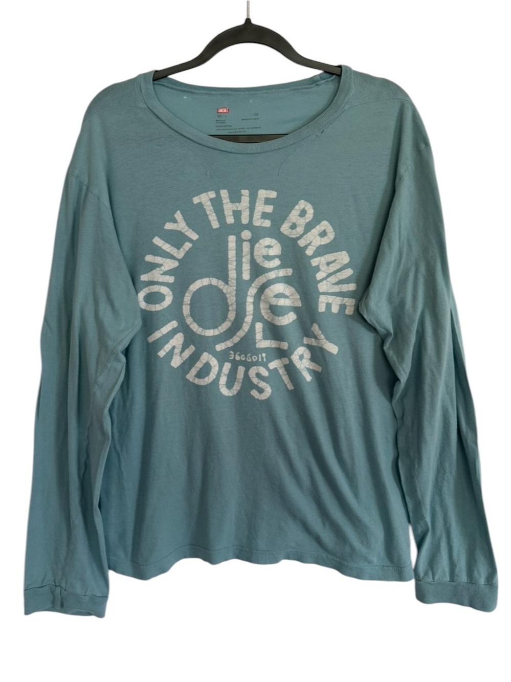 Vintage Diesel Teal Blue Long Sleeve Graphic Tee
